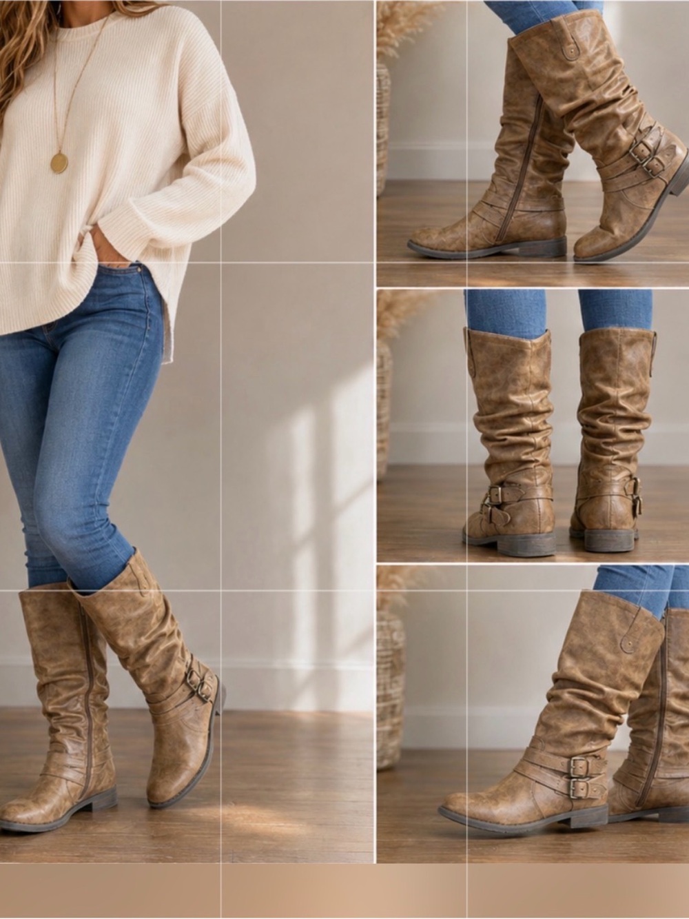 Brown Women’s Heeled Boots - Classic Knee-High Style